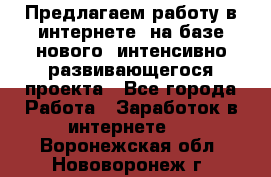 Предлагаем работу в интернете, на базе нового, интенсивно-развивающегося проекта - Все города Работа » Заработок в интернете   . Воронежская обл.,Нововоронеж г.